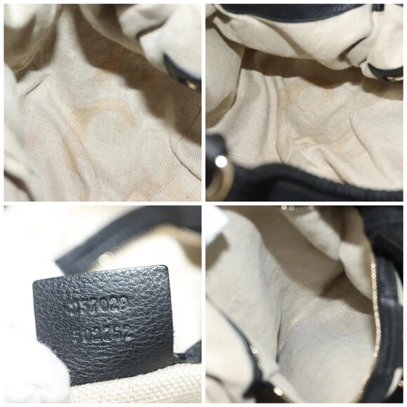 GUCCI Marrakech Tote Bag Leather Black Gold 257029 Auth 137913 - Picture 15 of 16